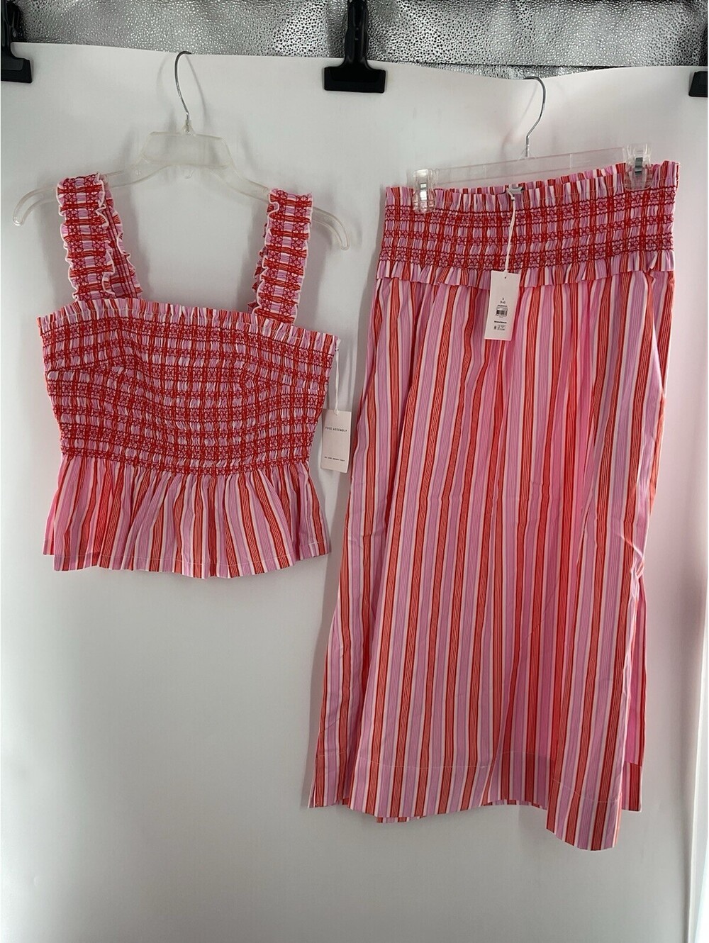 Free Assembly Womenโs Size Small Smocked Sleeveless Top And Maxi Skirt Set 017